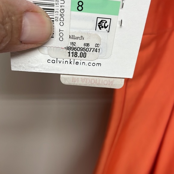 NWT Calvin Klein Fit and Flare Dress with Gold Grommets - Picture 8 of 13